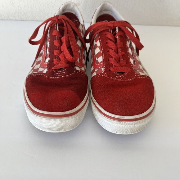 vans old skool red and white youth sz 5.5 lace up checkered - Picture 2 of 10